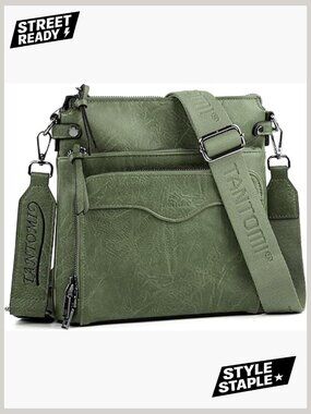 Vegan Leather Crossbody Bag RFID Women Handbag 6 Card Slots
